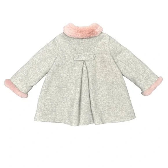 Chic Gray Coat with Pink Accents - Picture 2 of 3